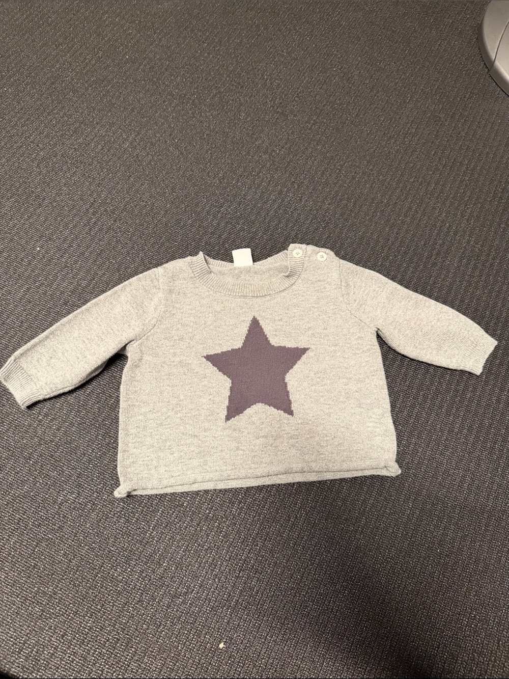 Gray Kids Star Knit Pullover Sweater